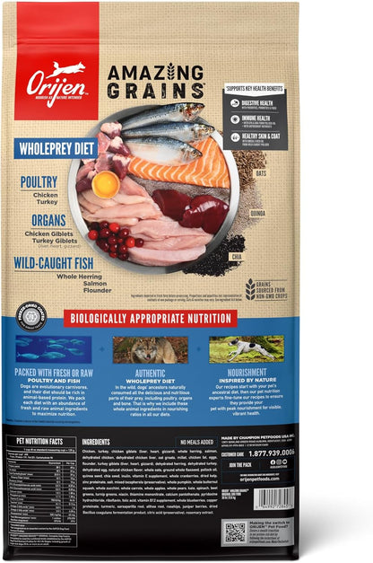 ORIJEN Amazing Grains Dry Dog Food Original Recipe 30lb Bag