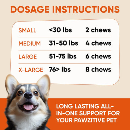 Dog Multivitamin Chews - Glucosamine Chondroitin Vitamin Chewables - 24 in 1 Dog Probiotic Treats for Skin, Joint, Bones, Liver - Immune Support Supplement with Vitamins & Minerals - All Breeds & Ages