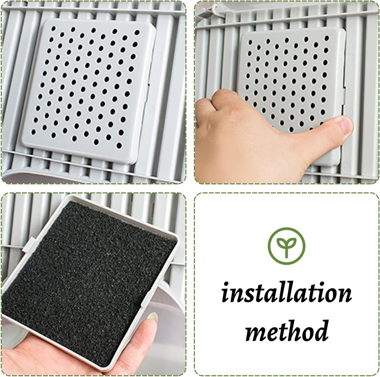 10 Pack Cat Litter Box Charcoal Filters Replacement Carbon Odor Filters 6Inch x 6.5Inch Hooded Cat Litter Boxes and Pans