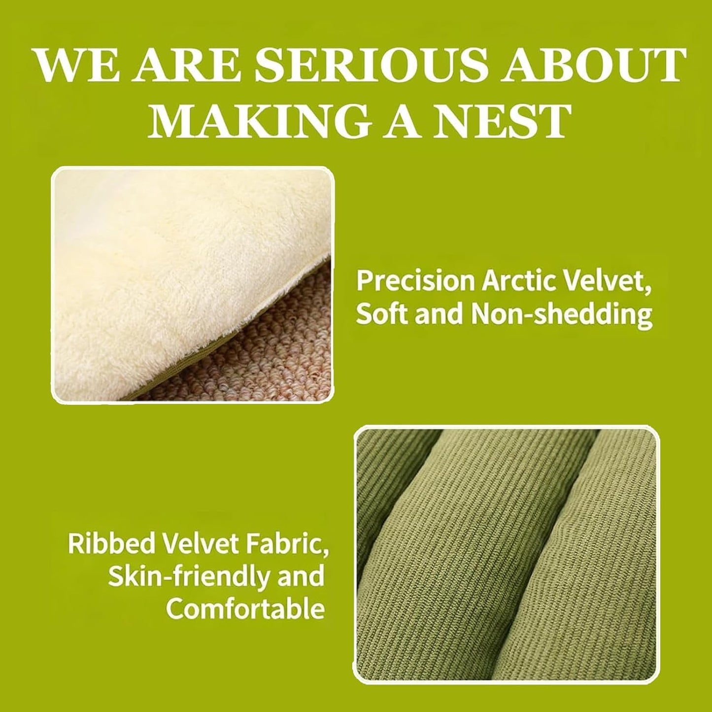 Cat Dog Cave Bed, 2026 New Winter Cave for Dog and Cat, Warm Plush Covered Cat House with Removable Cushion, Soft Sleeping Bed for Indoor Cats(Green,L)