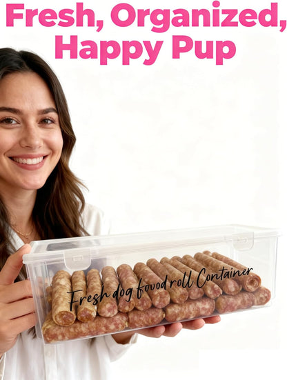 Dog Food Roll Storage Container:Fresh Pet Food Refrigerated Storage With a lid Convenient and keep the refrigerator smelling fresh,A must-have for dog lovers