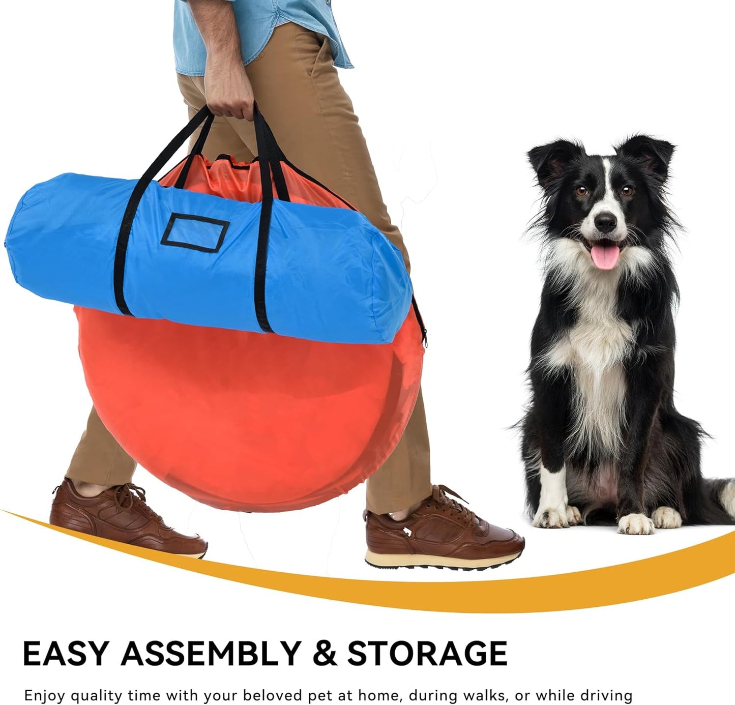 YITAHOME Dog Agility Equipments: Includes Flirt Pole, 3 Flying Discs, Agility Tunnel, 3 Jumps, 6 Weave Poles, Pause Box, Agility Course Set for Backyard, Indoor, Outdoor