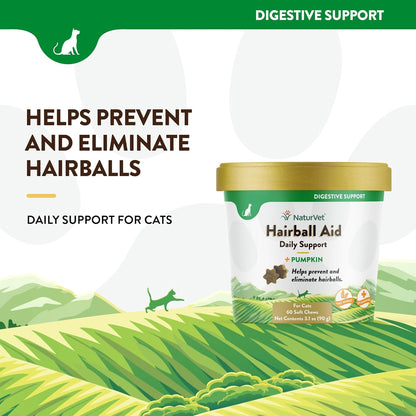 NaturVet L-Lysine Immune Support Plus Antioxidants Cat Supplement - 60 Soft Chews - Hairball Aid Supplement for Cats - 60 Soft Chews