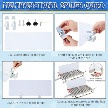 Shimeyao Stainless Steel Dog Potty 32 x 20 Inch with Tray, Removable High Pee Walls, Automatic Flushing and Cleaning System Dog Toilet Puppy Litter Box Portable Pet Pee Pad Holder for Indoor Outdoor