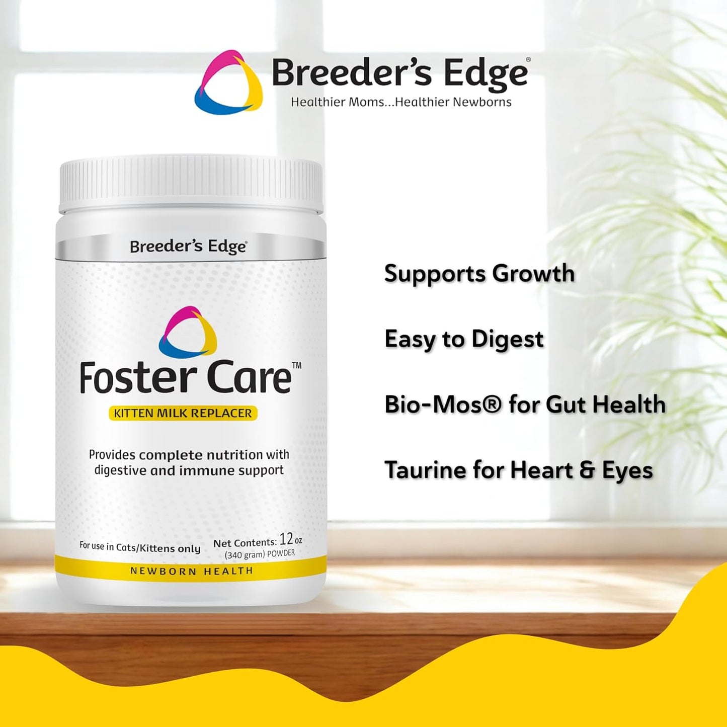 Breeder's Edge Foster Care Feline - Powdered Milk Replacer - for Kittens & Cats - 12oz