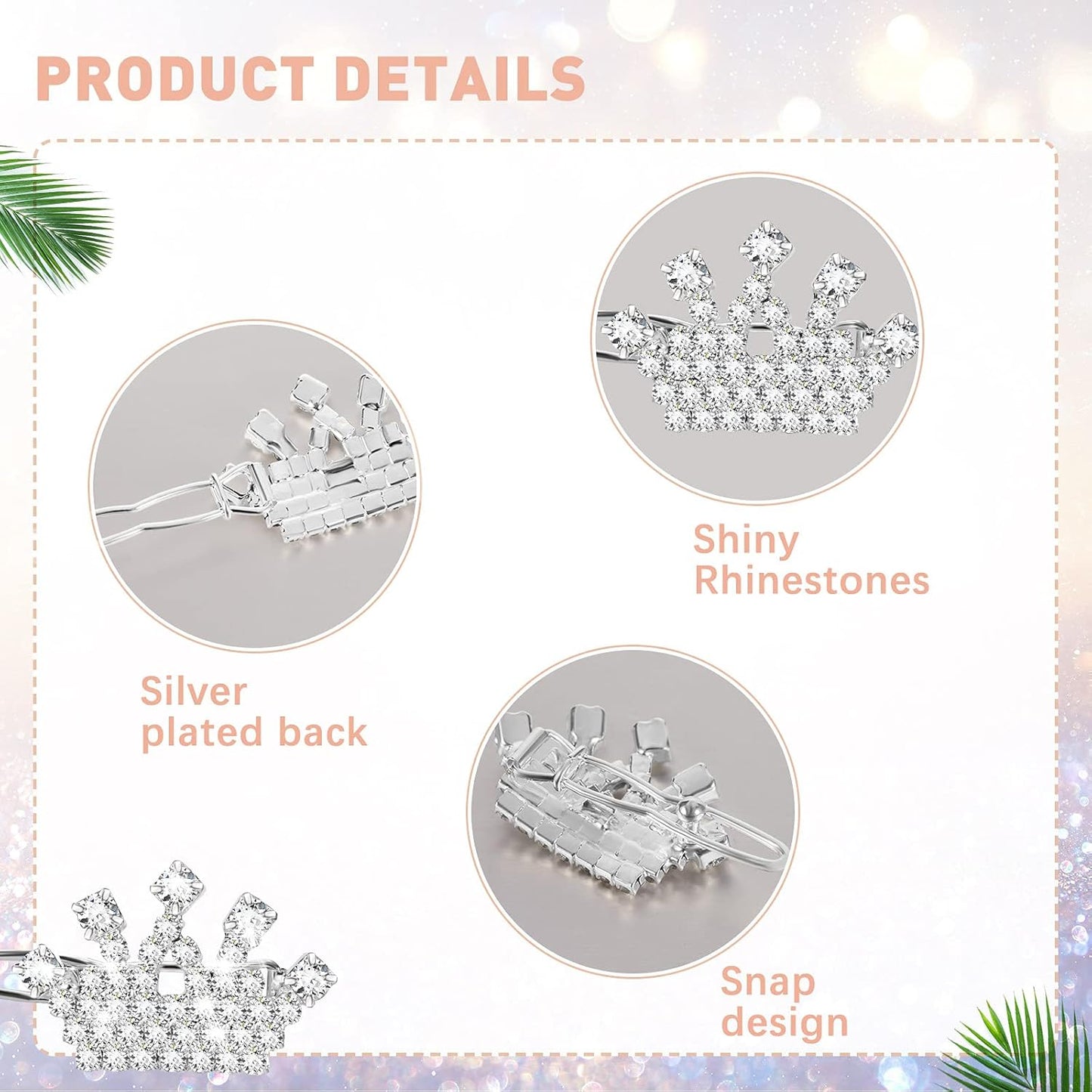9 Pieces Dog Tiara Crown Hair Clips Pet Crystal Rhinestone Barrette Clips for Dog Puppy Ear Clear Doggie Crown Pet Grooming Hair Accessories for Pet Girl, 9 Styles(Vivid Style)