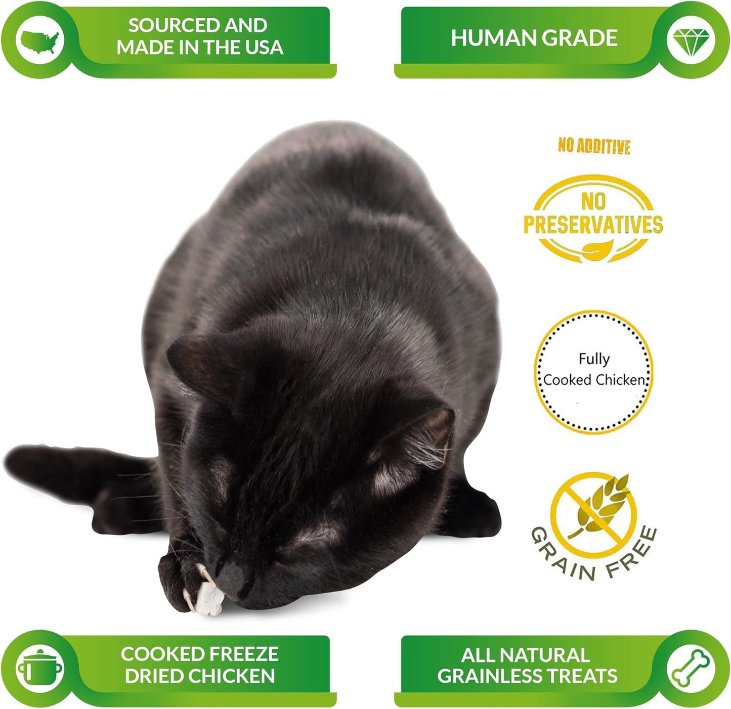 LIFE ESSENTIALS BY CAT-MAN-DOO All Natural Freeze Dried Chicken for Dogs & Cats - No Fillers, Preservatives, or Additives - Grain Free Tasty Treat - 5 Oz Bag - Made in USA