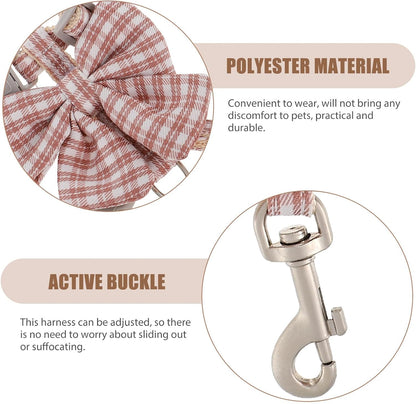 ERINGOGO Adjustable Cat Harness and Leash Set, Anti-Escape Pet Traction Strap with H-Style Vest, Small Size 1.0M Pink for 3-7 Lb Cats Outdoor Walking