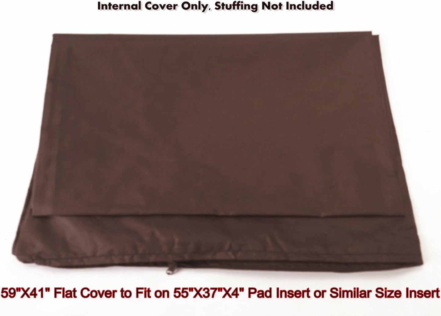 Dogbed4less 1 Pack Internal Duvet Case Waterproof Zipper Dog Bed Cover for XXL Large 55"x37"X4" Memory Foam Pad Pet Bed - 59"x41" Flat