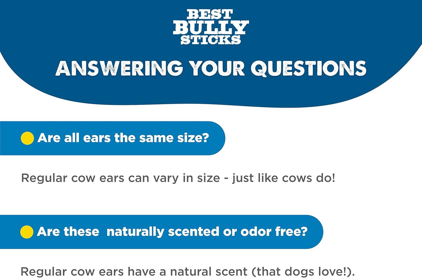 Best Bully Sticks Cow Ears for Dogs - 15 Count (Pack of 1) - Natural, Free-Range Grass-Fed, Single Ingredient, High Protein, Easily Digestible, Great for Various Breeds