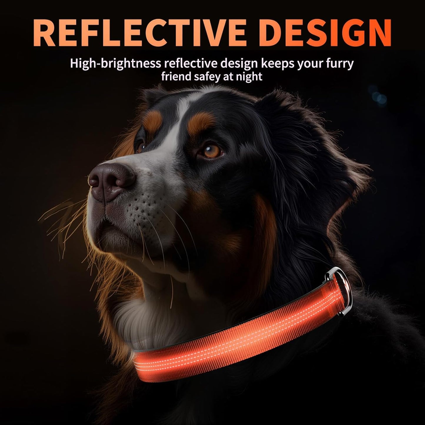 Thickened Padded Durable Dog Collar, Adjustable, Ultra-Durable, Suitable for Small, Medium, and Large Breed Pet Collars (Orange, L)