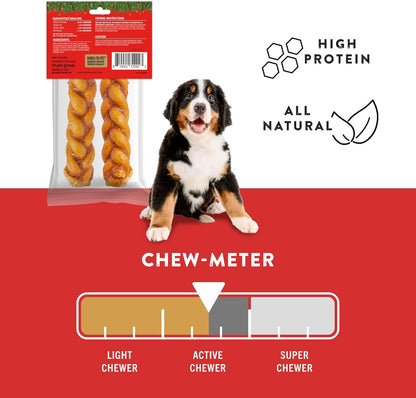 TRURANCH Gingerbread Collagen Braids - 1 Bag, 2 Count, Limited Edition Holiday Stocking Stuffer, Rawhide Free, 50% Protein, Healthy Limited Ingredients Dog Chew, for Small, Medium and Large Dogs