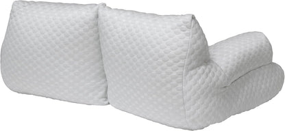 Paws & Purrs Cooling Pet Sofa Bed for Small Dogs or Cats, Breathable Fabric, Supportive Bolsters, Removable Washable Cover, Non-Slip Base, Sofa Pet Lounger Includes Mini Play Cushion, Light Gray