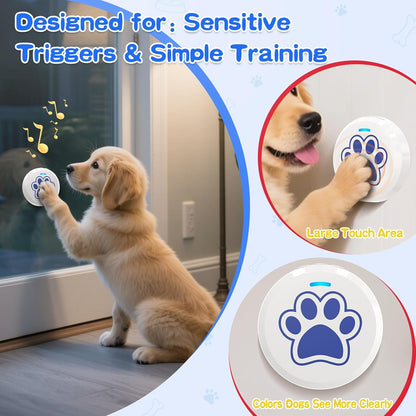 ChunHee Dog Training Bells for Door - Dog Door Bell for with 28 Custom Sounds | Dog Bell for Door Potty Training | Chew-Proof & Adjustable Volume (0-115dB) | Teach Puppies to Signal to Go Outside