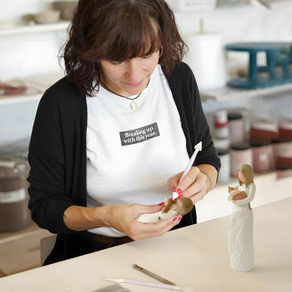 Cuayaes Cat Memorial Gifts, Orange Cat Figurines Loss of Cat Sympathy Gift for Cat Mom, Friendship Guardian Angel Statue Cat Remembrance Gifts for Women Cat Lovers