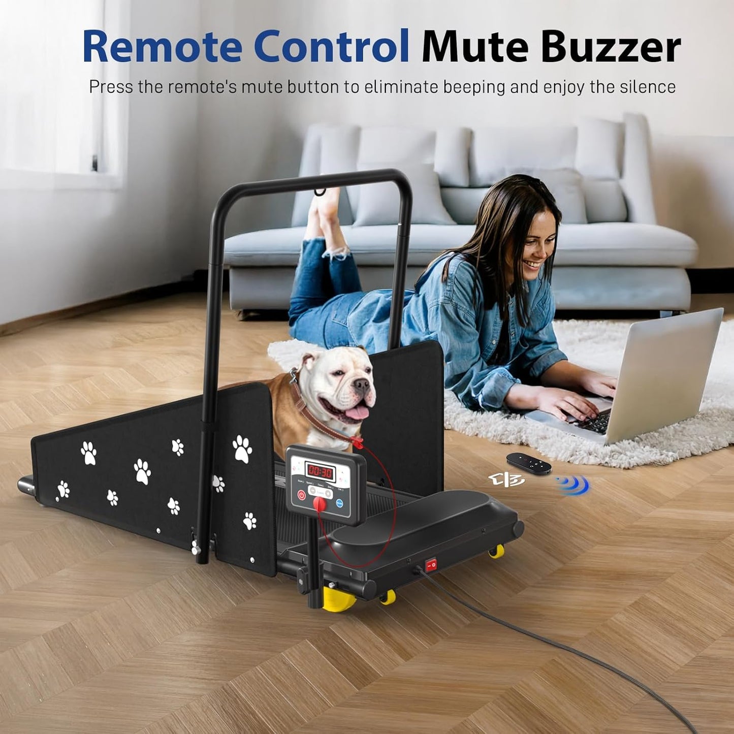 CIIHI Dog Treadmill for Medium Small Dogs - 265lbs Weight Capacity Pet Running Machine with 360° Rotatable Display - 2 in 1 Treadmill for Pet Fitness with Move Wheels and Remote Control