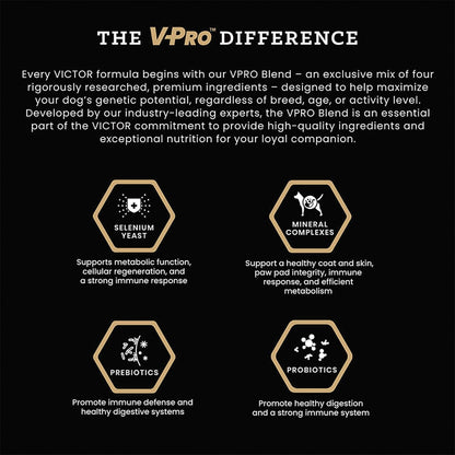 VICTOR Super Premium Dog Food – Professional Dry Dog Food – Super Premium Kibble with 26% Protein – Gluten-Free with Beef, Chicken & Pork Meals – for High Energy and Active Dogs & Puppies, 30lbs