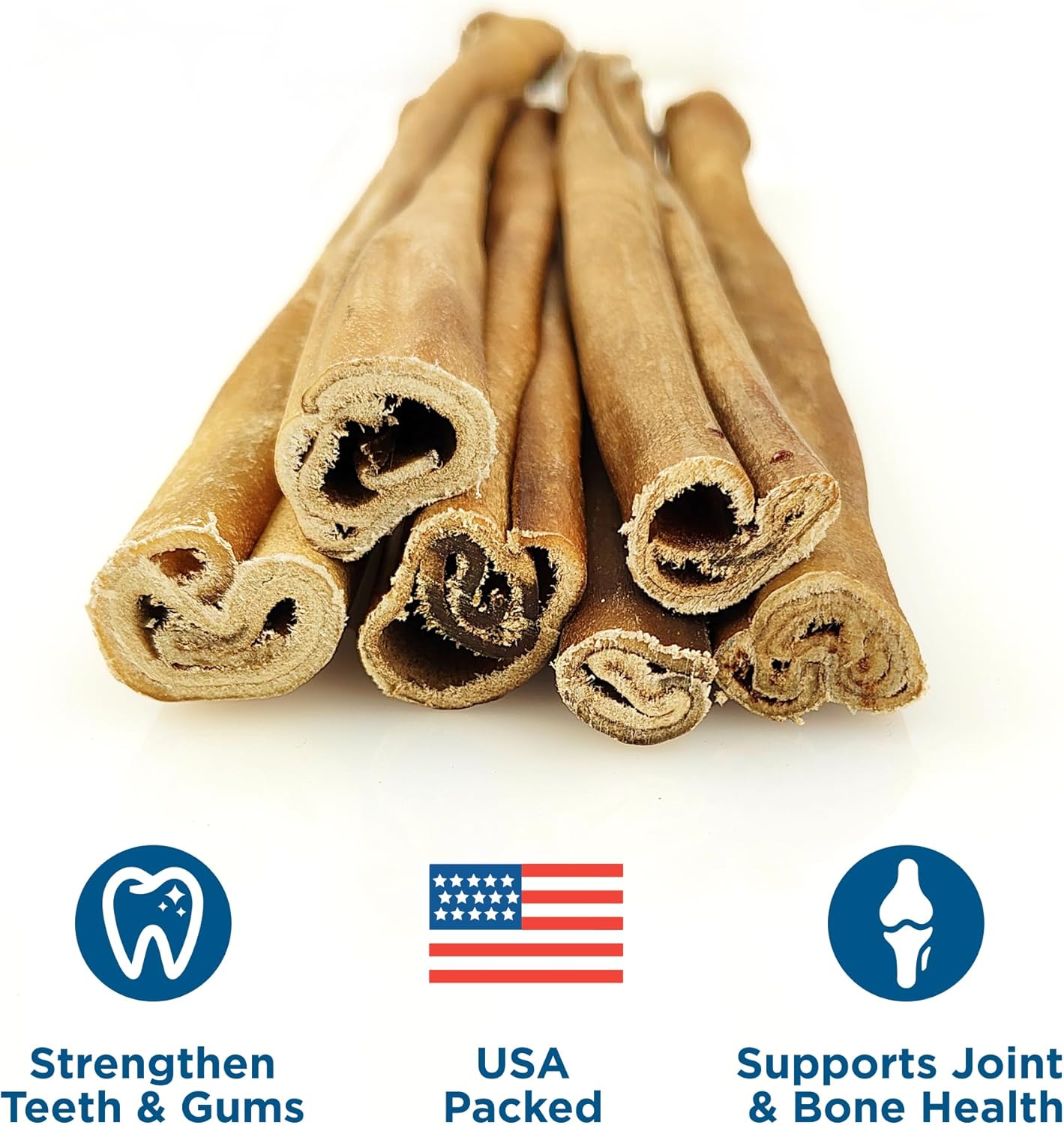Best Bully Sticks 12 Inch Natural Collagen Sticks for Dogs - 5 Count (Pack of 1) - Long-Lasting, Rawhide Free, Beef Treat