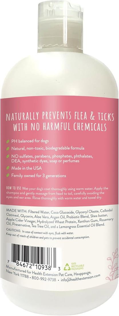 Ari Probiotic Flea & Tick Shampoo for Dogs (16 oz) – Natural Control with Tea Tree & Lemongrass – pH-Balanced, Soothes Itchy Skin, Sulfate-Free