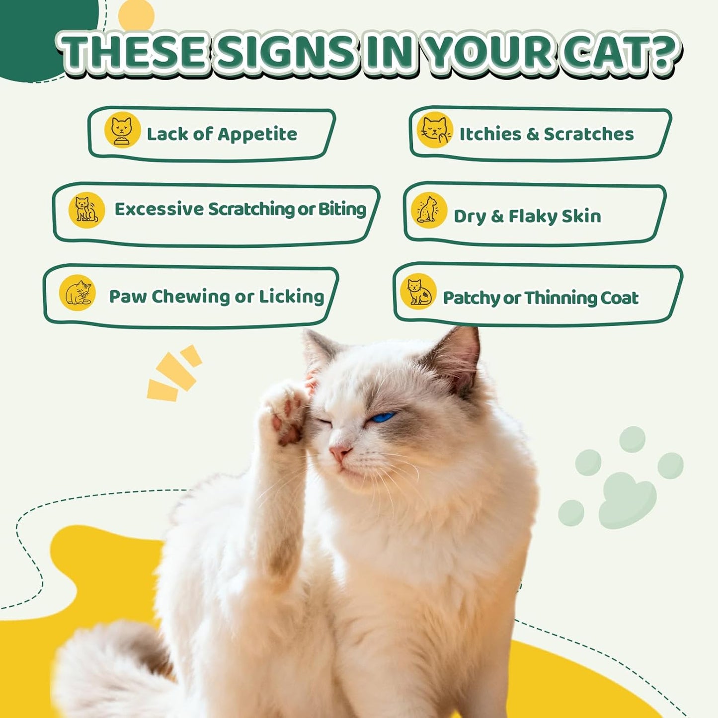 Flea and Tick Prevention for Cats Chews, 500 Crunchy & Creamy Flea Chews, Cat Flea Chewables with Probiotics - Skin & Coat Support - Fleas & Tick Supplement for Cats Kittens - Natural Chicken Flavor