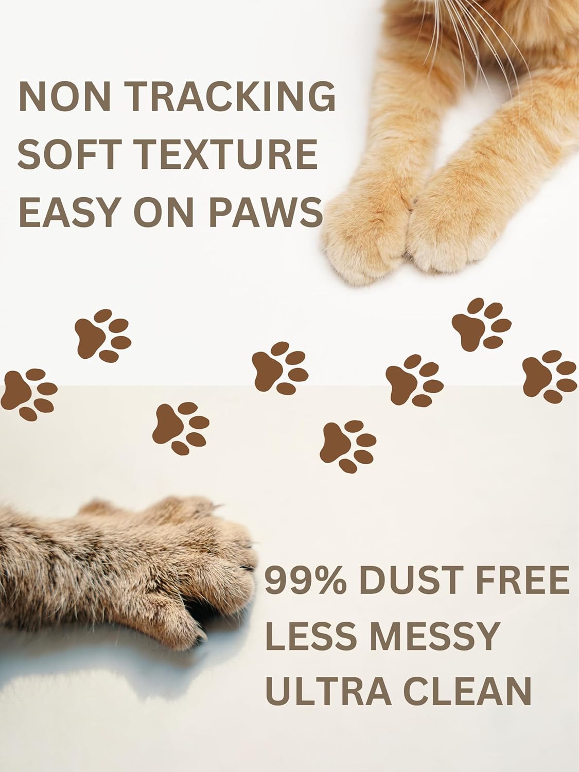 Plant-Based Bamboo Fiber Cat Litter, Green & Eco Friendly, Flushable & Resealable, Instant Clumping, Dust Free, Superb Odor Control, 5.3Pounds, Unscented