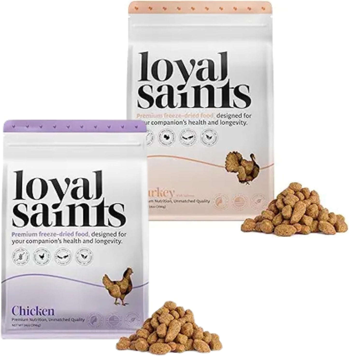 Freeze Dried Raw Dog Food - Chicken & Turkey Salmon Flavors, 14 oz. | High Protein and Grain Free Dog Food for All Breeds and Picky Eaters - Versatile as Meal Topper, Snack, and Treats