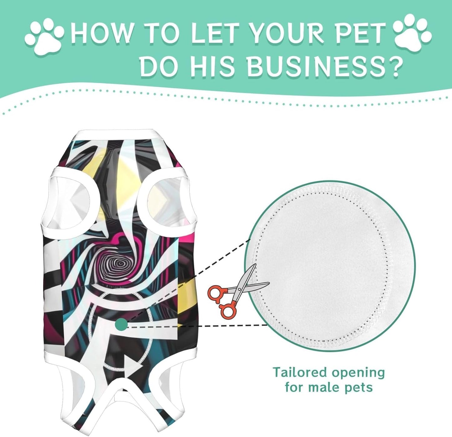 Curved Corridor Dog Surgery Suit Recovery Suit, 100% Cotton Breathable Full Body Dog & Cat Surgical Suit with Cute Prints, Alternative to Cone for Spay Neuter Wound Care, Male & Female Pets Large