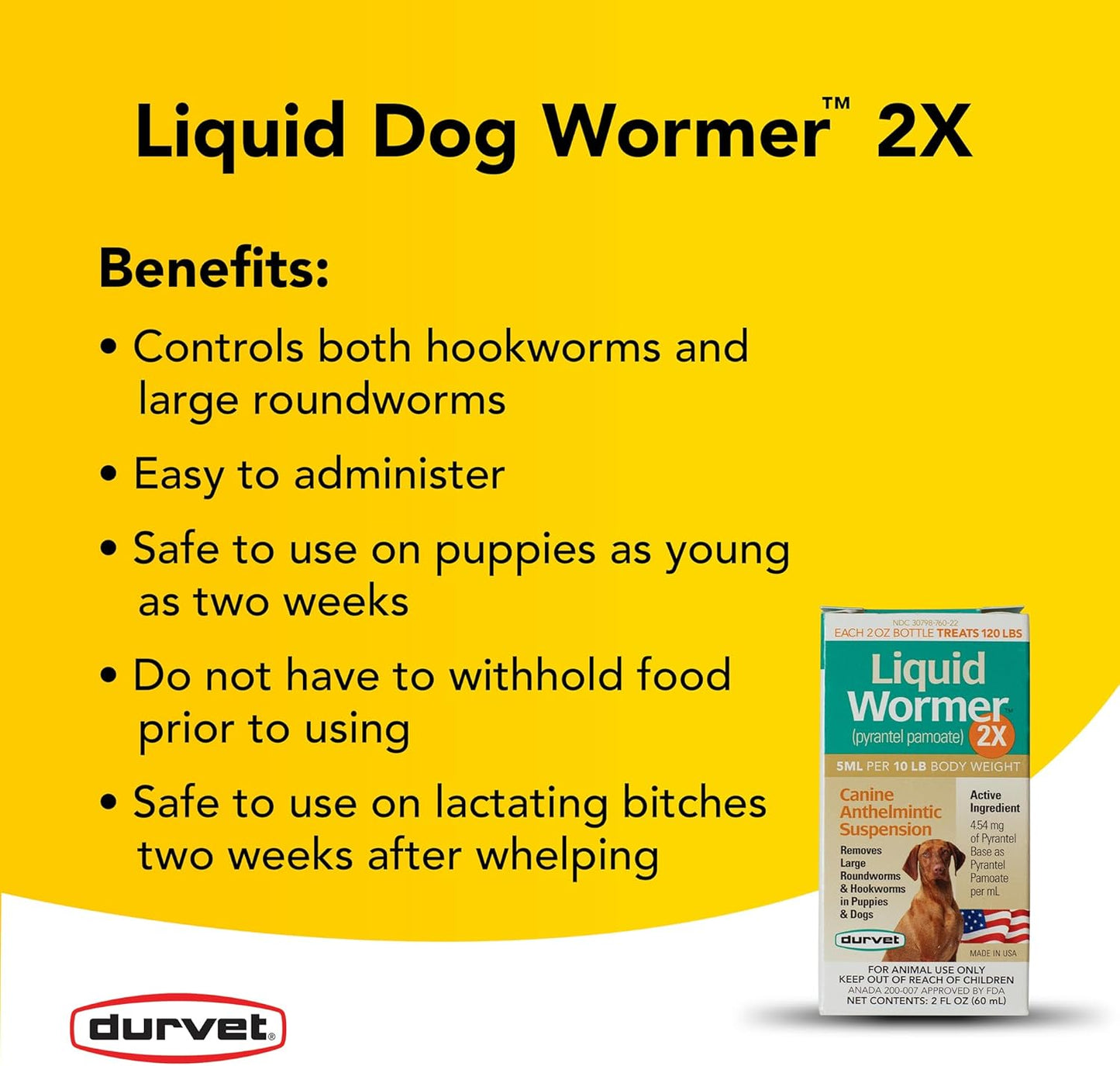 Durvet 2X Liquid Wormer, 2-Ounce