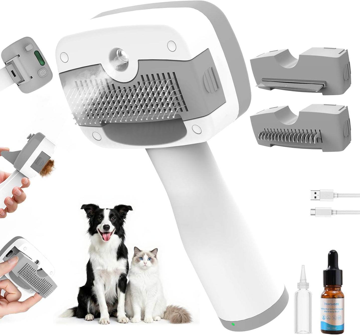 Pet Steam Brush for Dogs & Cats | 30PCS Pet Grooming Wipes