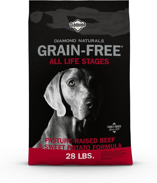 Diamond Naturals Grain Free Real Meat Recipe Premium Dry Dog Food With Real Pasture Raised Beef 28Lb