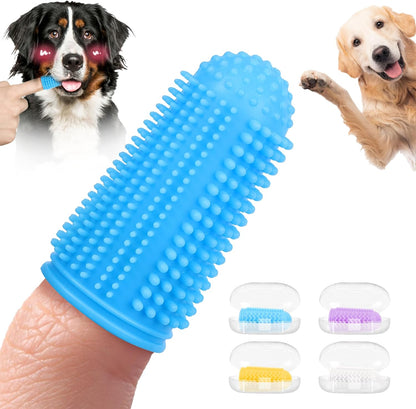 Dog Toothbrush,4-Pack Dog Tooth Brushing Kit,pet Toothbrush, Dog Finger Toothbrush for Dogs,Dog Teeth Cleaning,Combine with Dog Toothpaste for More Thorough Cleaning