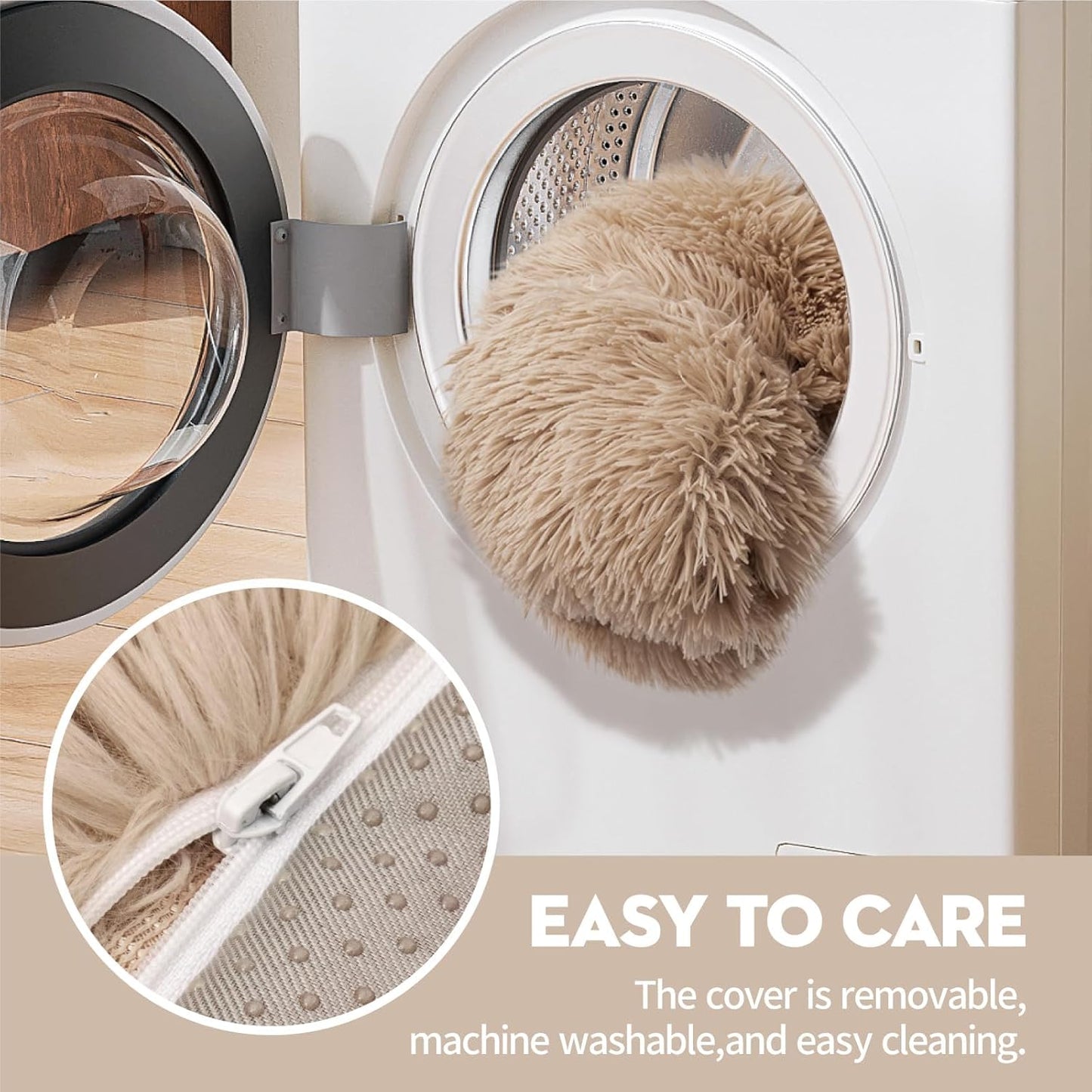 Mewoo Dog Couch, Small Dog Bed with Removable Washable Cover, Cute Cat Couch for Pets, Cat Beds for Indoor Cats with Anti-Slip Bottom (Brown)