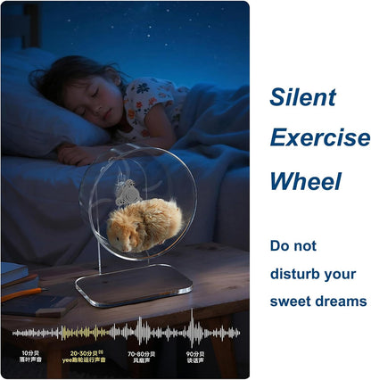 Hamster Wheel, Silent Running Exercise Wheel with Adjustable Stand for Hamster Guinea Pig Gerbil Hedgehog Small Animal Cage Accessories (Clear, 7.1inch)