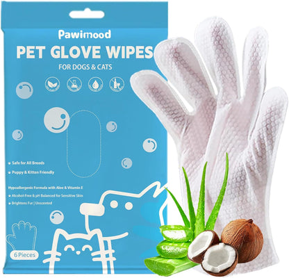 Pet Wipes for Dogs & Cats - Coconut Oil Grooming Wipes for Paws Face & Body, Deodorizing Hydrating Odor Control Waterless Bath Alternative (3 Pack)