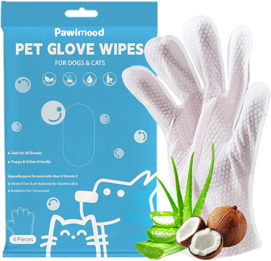 Pet Wipes for Dogs & Cats - Coconut Oil Grooming Wipes for Paws Face & Body, Deodorizing Hydrating Odor Control Waterless Bath Alternative (3 Pack)