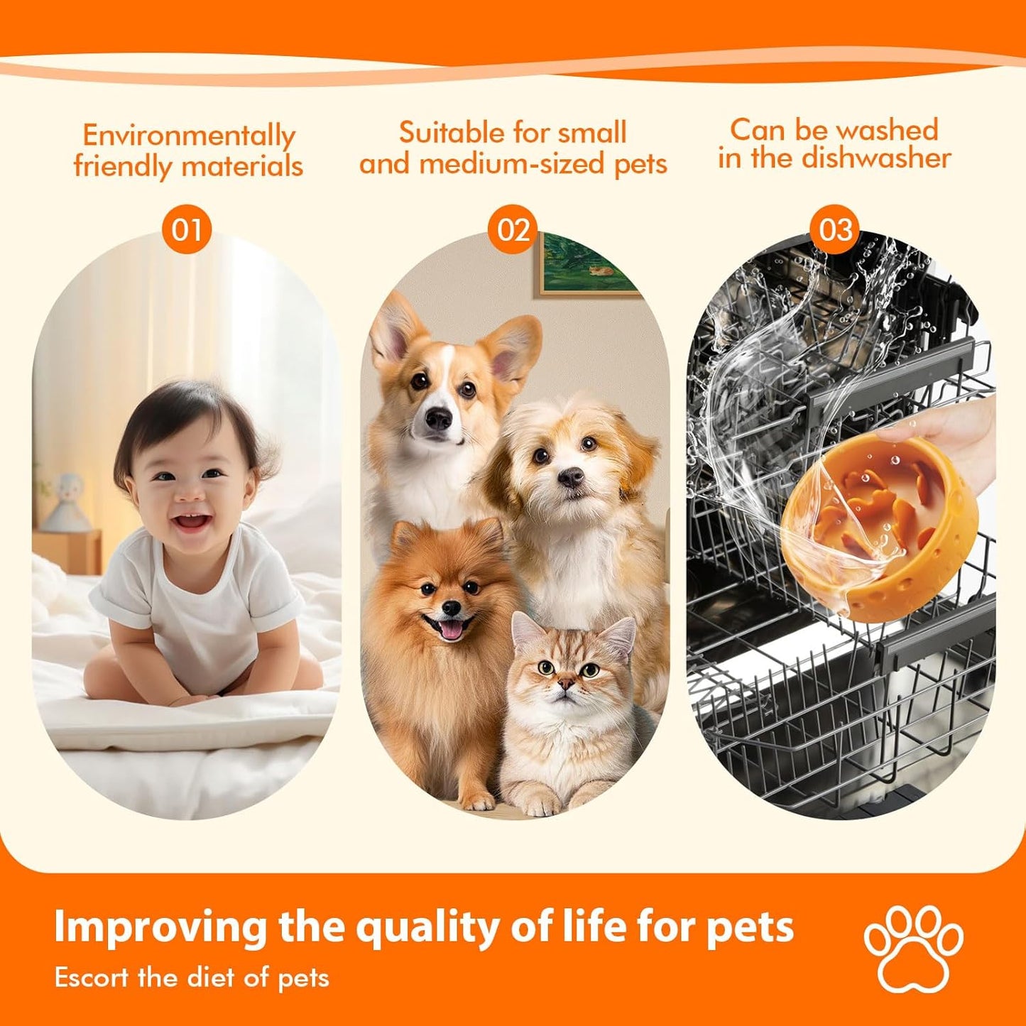 Silicone Slow Feeder Dog Bowls & Cat Bowls, 2 Cups Small Pet Food Bowl with Non-Slip Suction Base, Food-Grade Safe Puzzle Feeder for Small & Medium Dogs & Indoor Cats - Dishwasher & Microwave Safe