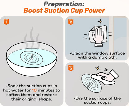 CHEERPALS Cat Window Perch for Indoor Cats Hammock for Window with Reversible Cushion, Foldable Cat Window Bed for Large Cats and Kittens(White,Medium)