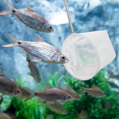 2 Pcs Extendable Aquarium Net Small Fish Net for Fish Tank Fishing Tank Nets Small with 5-16 Inch Stainless Steel Long Handle, Fine Mesh for Fishes Shrimp Pond Creek, 3In 4In