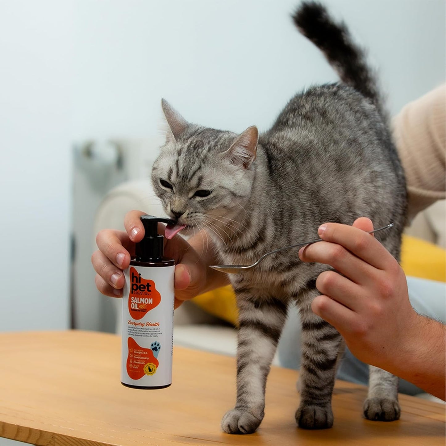 Hi Pet Salmon Oil for Cats, Supports Coat and Joint, Boosts Immune System, Omega 3 & 6 Fish Oil for Cats, 6.76 Fl Oz (Pack of 3)