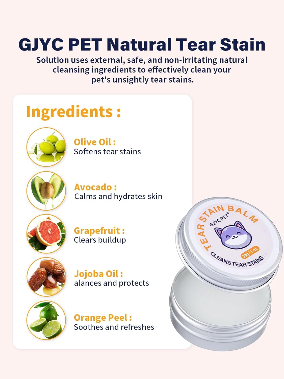 Eye Lube Plus Tear Stain Remover for Dogs and Cats – Upgraded 4 in 1 Eye Cleaning Care Set [New & Improved] with Balm, Comb, Brush & Cotton Pads – Gently Helps Clean & Reduce Stains