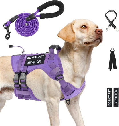 Tactical Dog Vest Harness (Purple, X-Large)