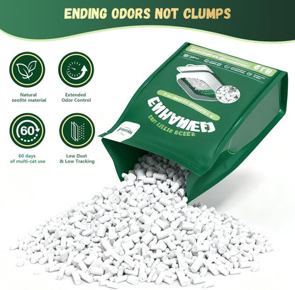 IMMCUTE Cat Litter Pellets, 9lb Bag Lasts 60 Days, Odor Control Cat Litter with Extra 10 Ct Cat Pee Pads, Non Clumping Zeolite Litter Pellets, Low-Tracking, Unscented