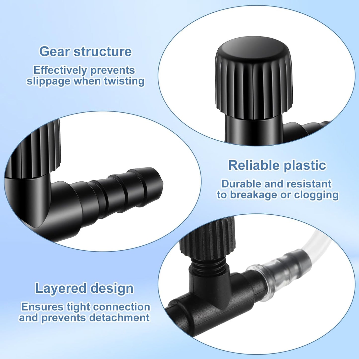 20 Pcs Aquarium Air Valves - T Shaped Plastic Aquarium Air Pump Control Valves - Single Way Control Valve for Fish Tank Accessories, 3/16" ID Tubing