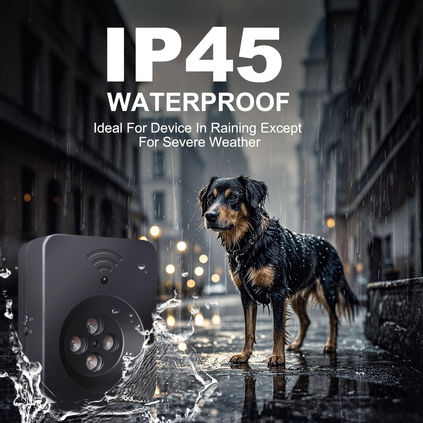 Ultimate Ultrasonic Bark Control Device for Dogs - 50ft Remote & Auto Sensor Modes | Weatherproof Anti-Bark Deterrent | Handheld Remote Training Tool | Stop Excessive Barking Humanely - Black