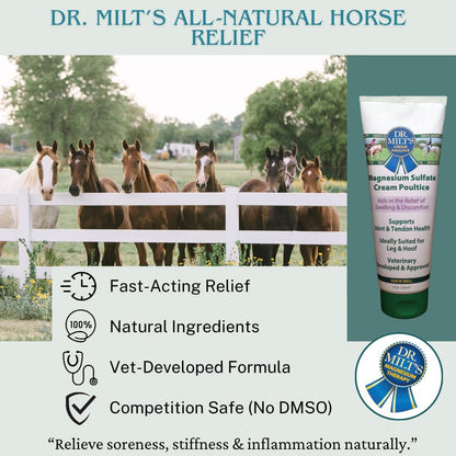 Dr. Milt's Horse Topical Epsom Salt Pain Relief Ointment Rub: Poultice and Liniment Cream. 1-8oz Cream