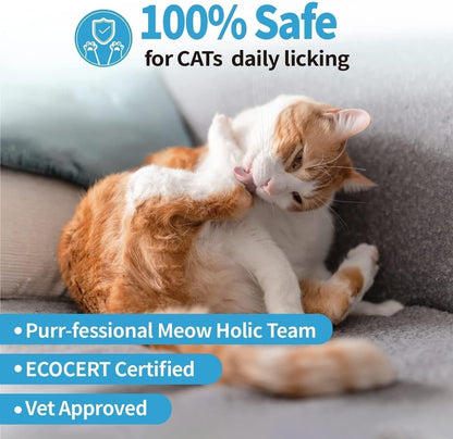 Mooncat Waterless Cat Shampoo, 100% Licking Safe & Vet Approved No Rinse Dry Bath Foam - Gentle Deodorizer for Short Haired Cats, Seniors & Kittens - Soothes Sensitive Skin, Reduces Dander & Odor