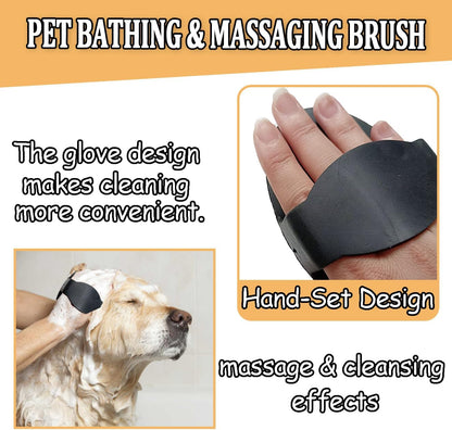 Multi-Purpose Rubber Curry Comb with Handle – Horse Grooming & Pet Bath Brush for Dogs, Cats, Livestock | Shedding Tool for Short & Long Hair