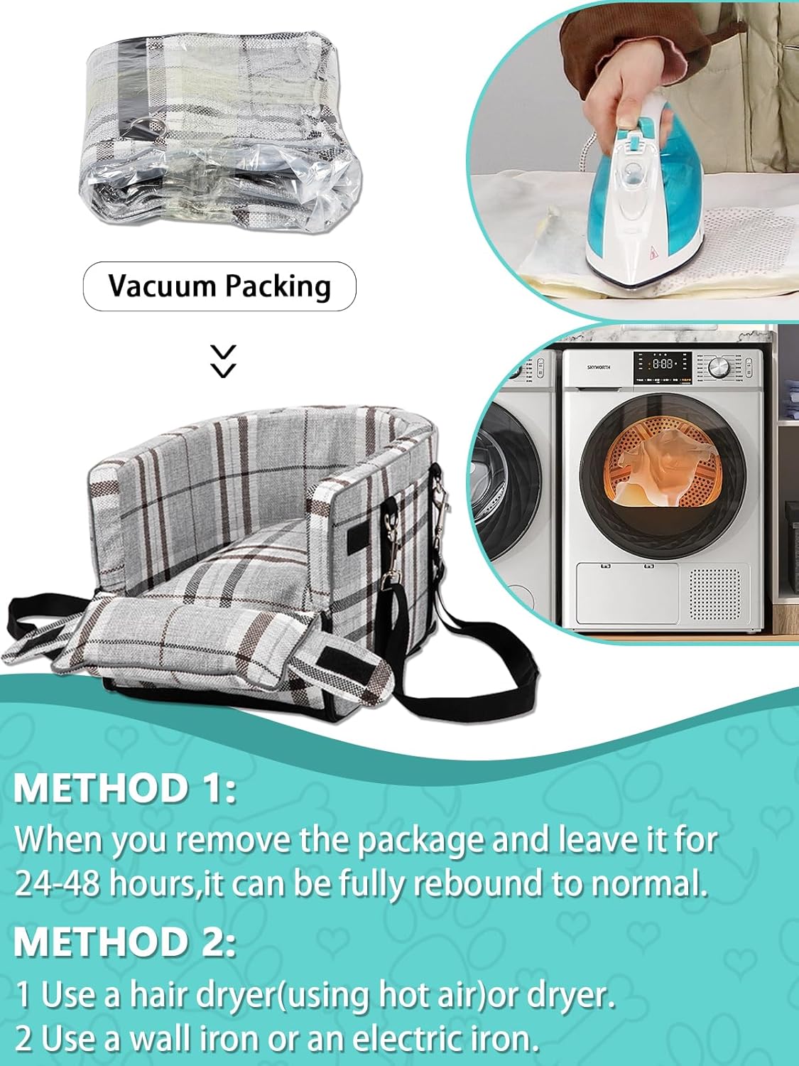 Small Dog Car Seat, Portable Dog Seat with Soft Washable Cushion,Center Console Dog Car Seat for Small Dogs Up to 13lbs(Grid Grey)