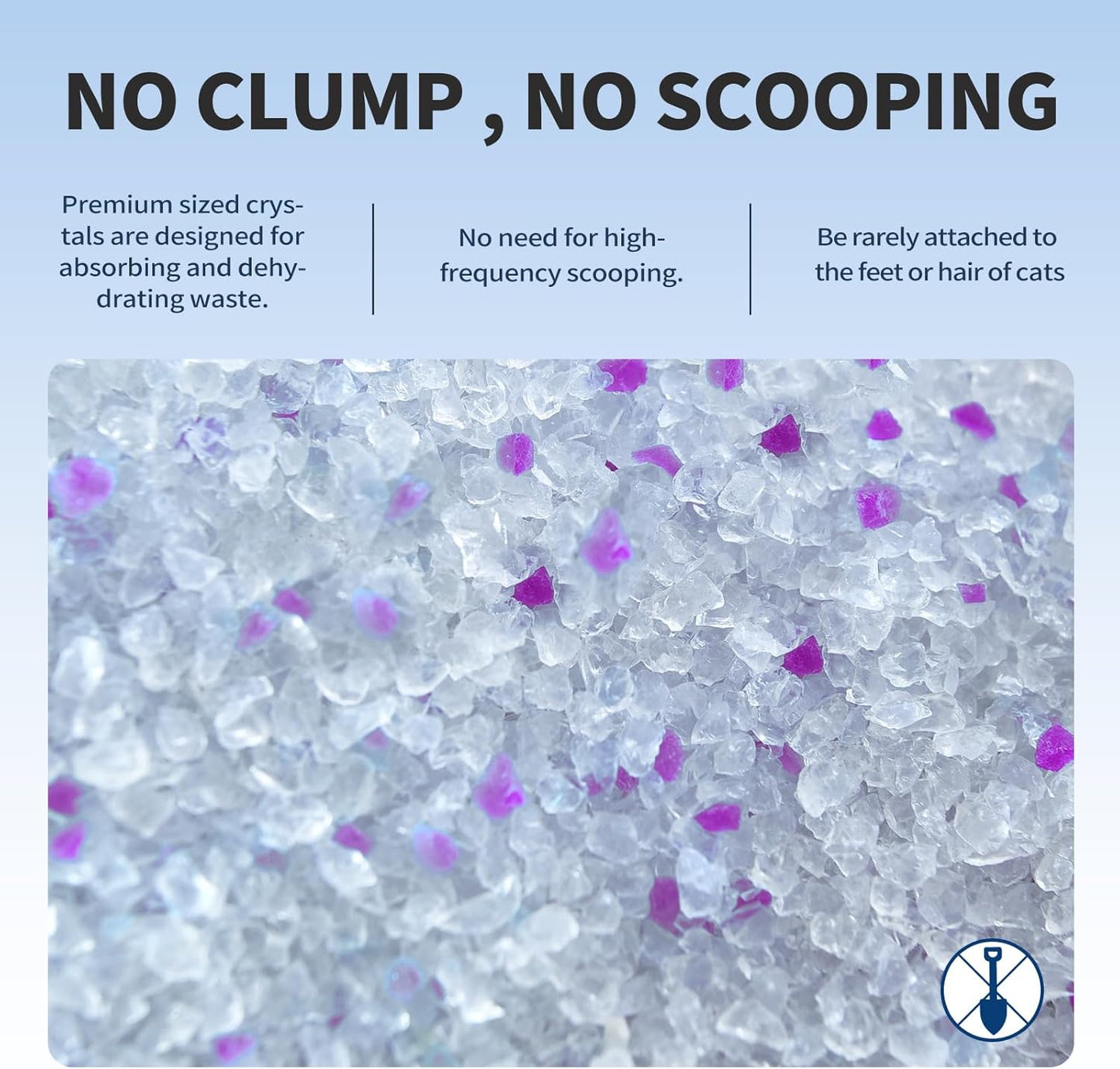 Cat Litter Crystals No Clumping Odor Control Kitty Litter Non-Clumping No scooping Low Dust, Low Tracking, Dehydrates Waste - 25.8 lbs (4 Unscented & 2 Lavender)