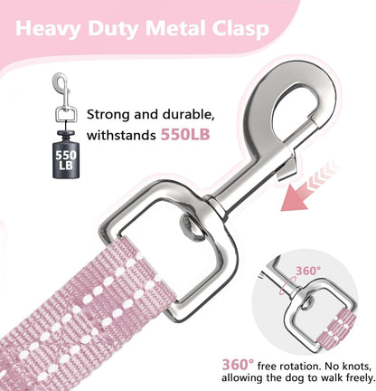 Long Dog Leash XiaZ Training Leashes 10/15/20/30/50/100ft Long Lead for Dogs 30ft Training Leash for Outside Pink 30 Foot Nylon Padded Handle Reflective Hiking Yard